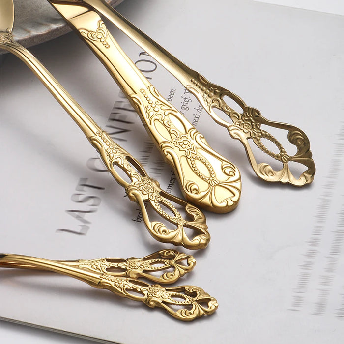 24 Piece Stainless Steel Cutlery Set For Family Hotel Party Christmas Tableware