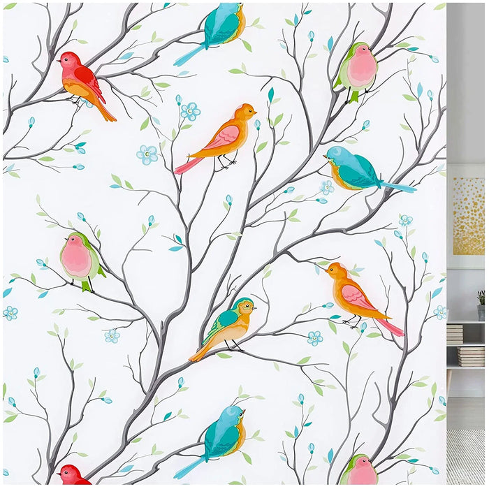 Vibrant Birds Glass Sticker - Thermal-Insulation & Privacy Protection
