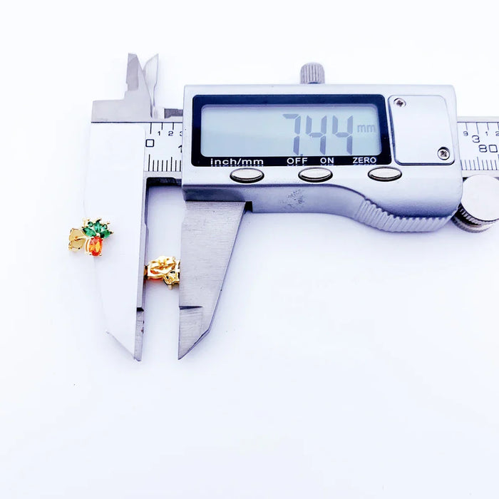 925 Sterling Silver Gold Pineapple Stud Earrings For Women