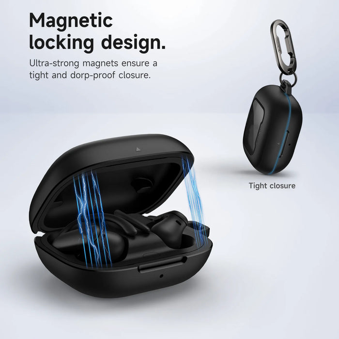 For Beats Powerbeats Pro 2 2025 Magnetic Locking Shockproof Bumper Protective Case With Carabiner & Keyring
