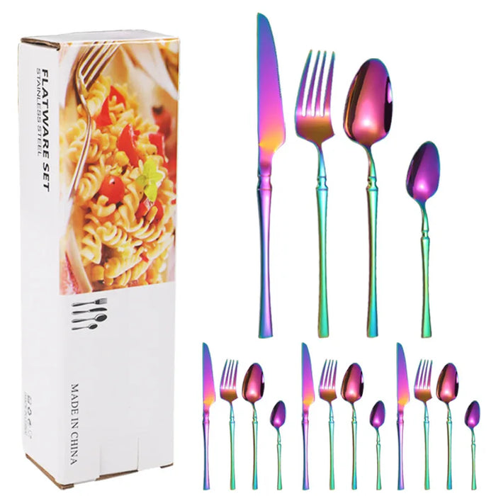 16 Piece Stainless Steel Tableware Set For Restaurants And Hotels