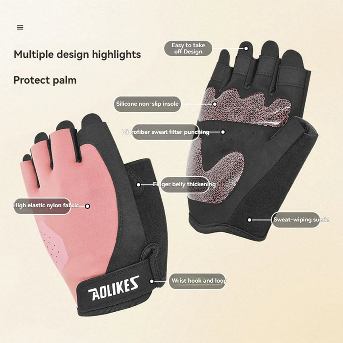 Lightweight Workout Gloves For Weightlifting & Cycling Excellent Grip