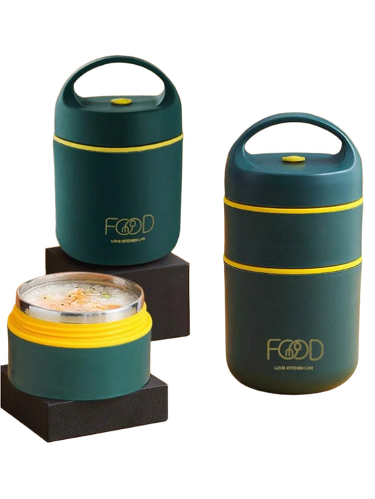 Insulated Stainless Steel Lunch Box Set With Porridge Cup Perfect For Students And Christmas Gifts