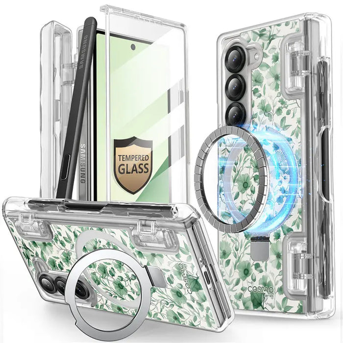 For Samsung Galaxy Z Fold 6 Cosmo Full Protective Hinge Protection Magnetic Case With Magsafe Stand & S Pen Holder