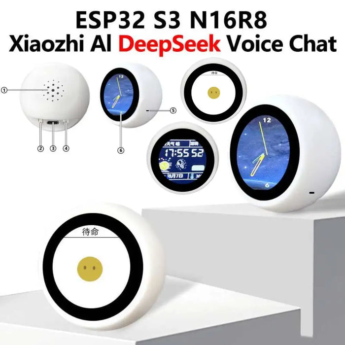 Esp32-S3-1.28Inch-Ai Deepseek Xiaozhi Ai Voice Chat Robot 1.28 Inch Lcd N16R8 Development Board Astronaut Clock Desktop Ornament