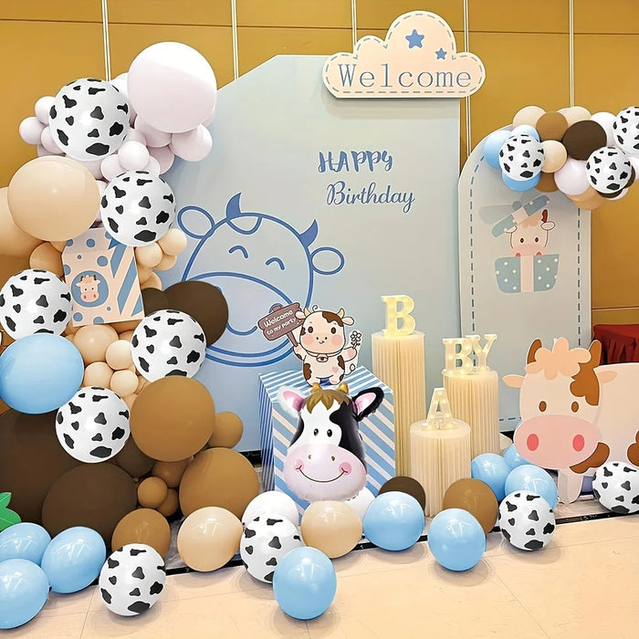 134Pcs Cow Balloon Set Cow Head Aluminum Film Balloon Farm Animal Themed Party Decorations Or Birthday Party Decorations