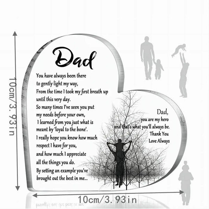 Acrylic Heart Shaped Father's Day & Birthday Gift