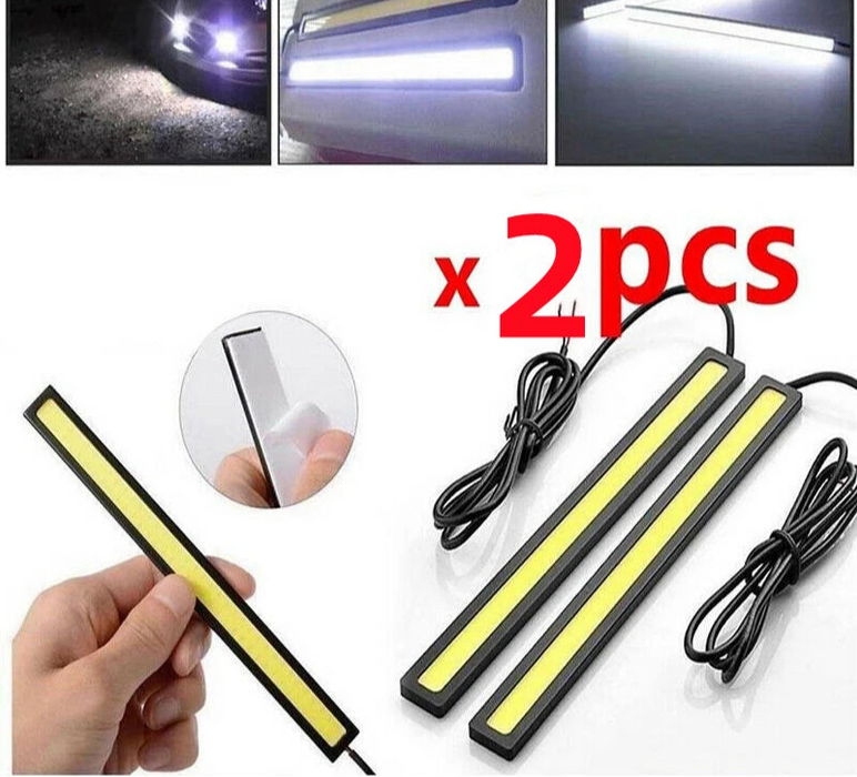 Ultra Thin Led Car Cob Drl Lights Superbright Low Consumption 12V Universal