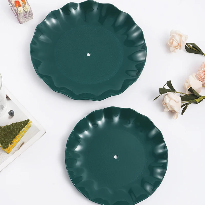 Round Double Layer Cake Stand For Weddings And Parties