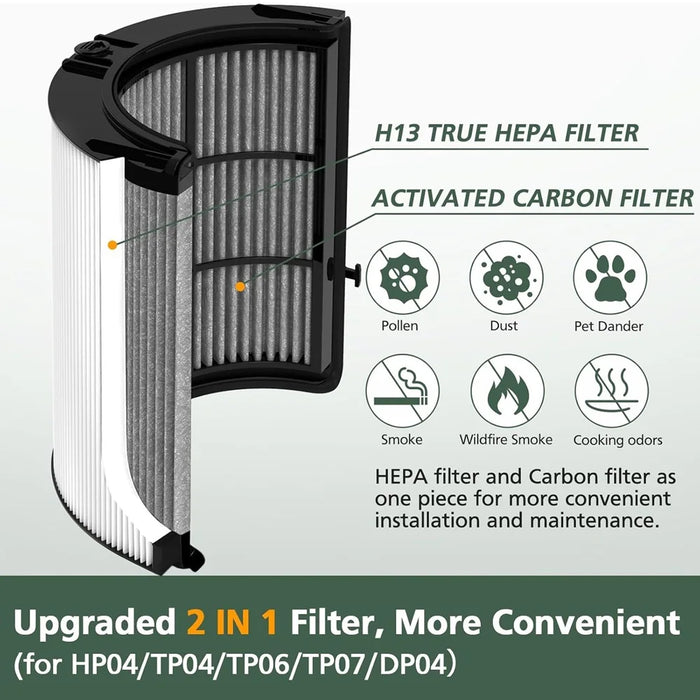 2In1 Carbon Hepa Filter Compatible With Dyson Tp04 Hp04 Tp07 Tp06 Hp06 Ph02 Ph01 Ph03 Ph04 Hp09 Tp09 Hp07 Hp10 Tp10 Air Purifier