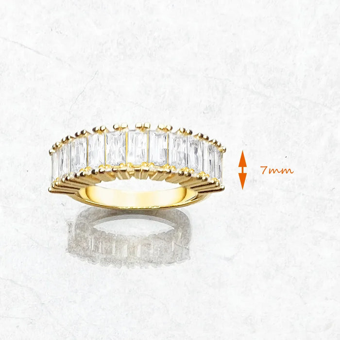 925 Sterling Silver Stunning Zircon Gold Ring Trend