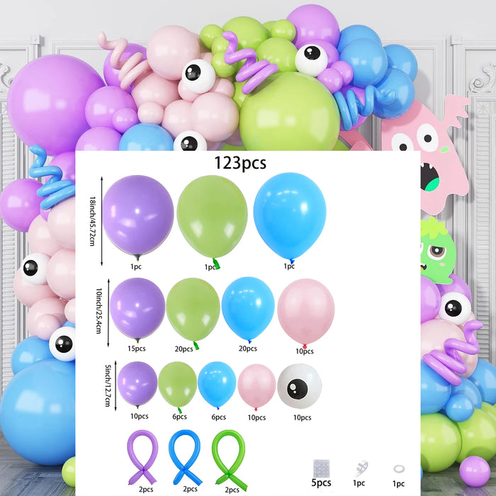 Summer Tropical Balloon Arch Set Latex Rainbow Balloon Lei Set For Hawaiian Loa Welcome Birthday Party Pool Party Decoration