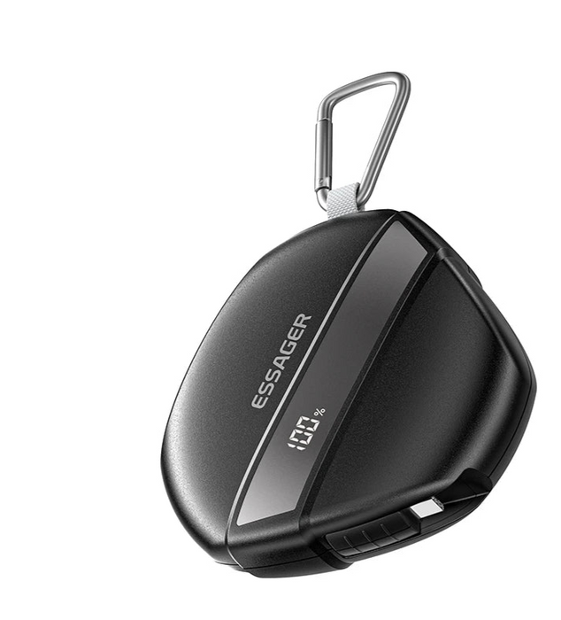 10000Mah Digital Display Power Bank With Retractable 22.5W Fast Charger Built In Lighting Sos For Outdoor Iphone Xiaomi