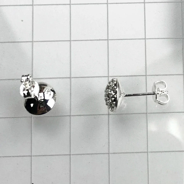 925 Sterling Silver New Glam Fine Jewelry White Zircon Ball Studs