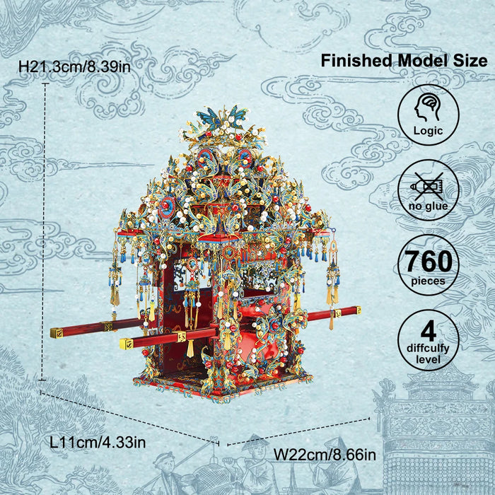 Chinese Style Kingfisher Bridal Sedan Puzzle Kit