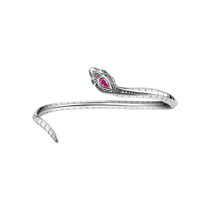 925 Sterling Silver Bohemia Snake Bangles Blackened Fine Jewelry For Women