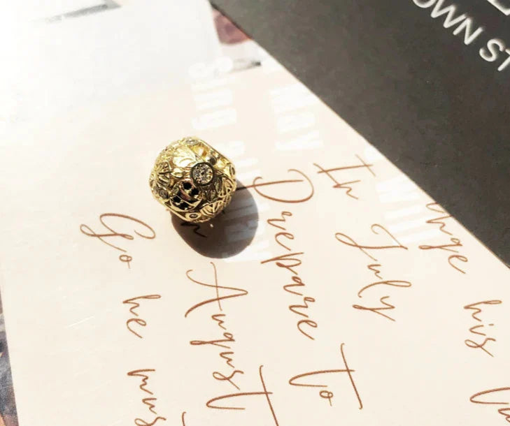 925 Sterling Silver Golden Bee Winter Charm For European Bracelets