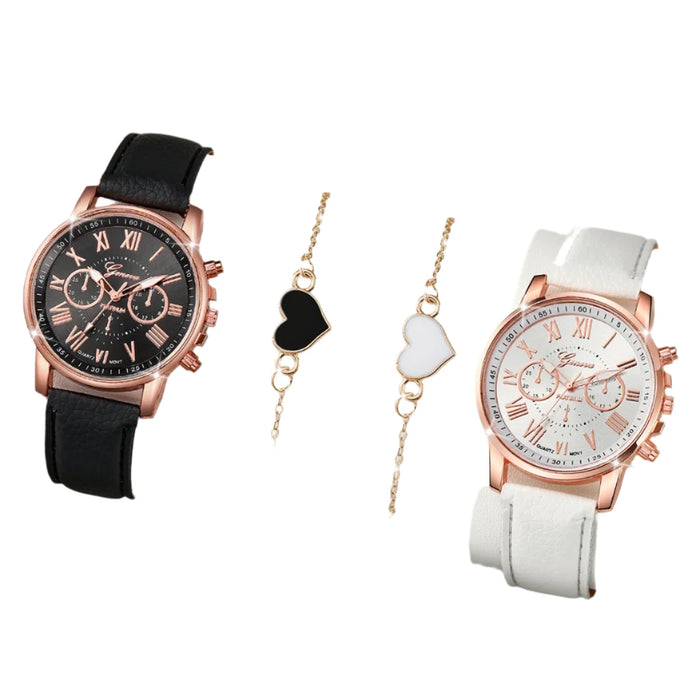 4 Piece Fashion Watch Bracelet Set - Without Box