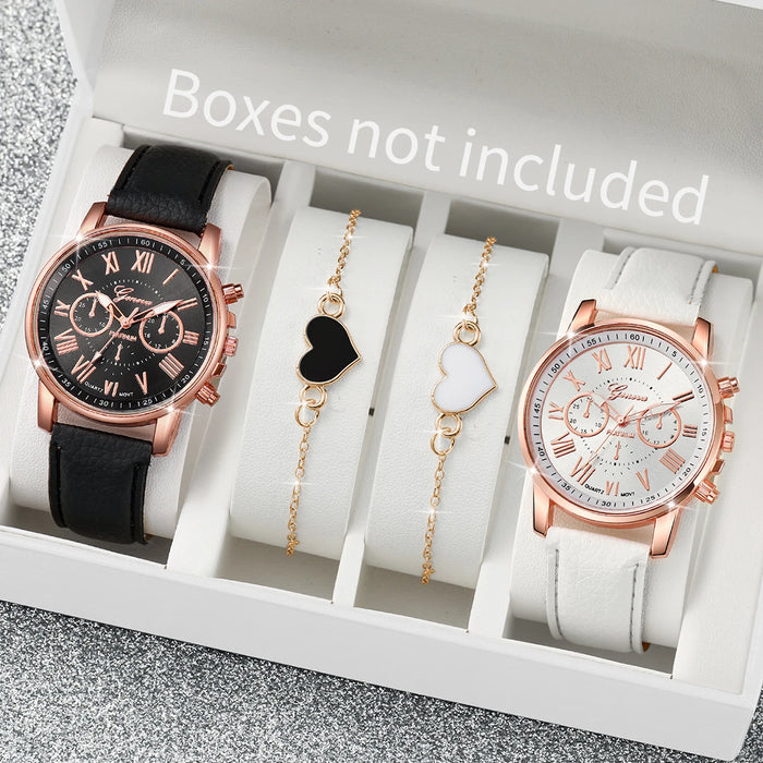 4 Piece Fashion Watch Bracelet Set - Without Box