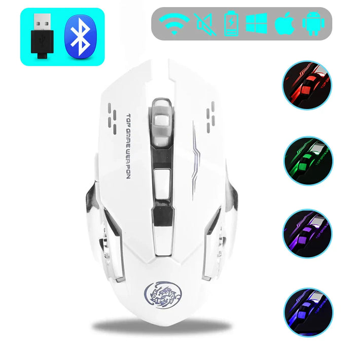 Rechargeable Bluetooth Gaming Mouse Silent & Backlit Pc / Laptop
