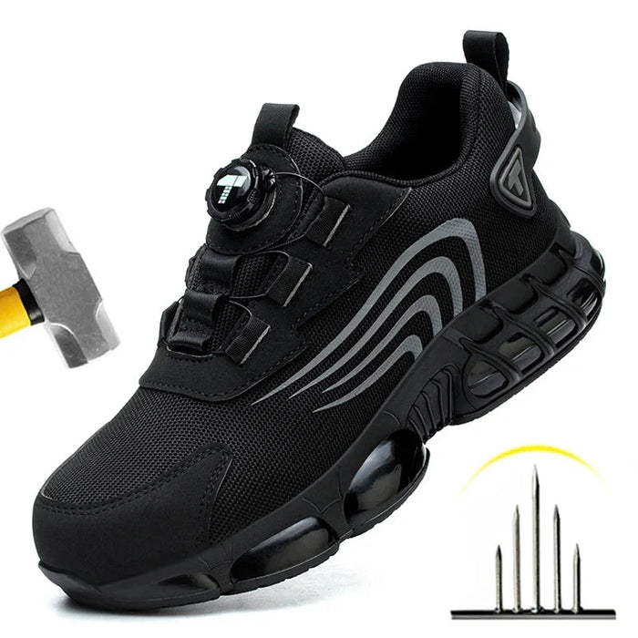 Mens Anti Impact Work Shoes - Safety Pro Fashionable Anti Piercing Fits Rotary Button