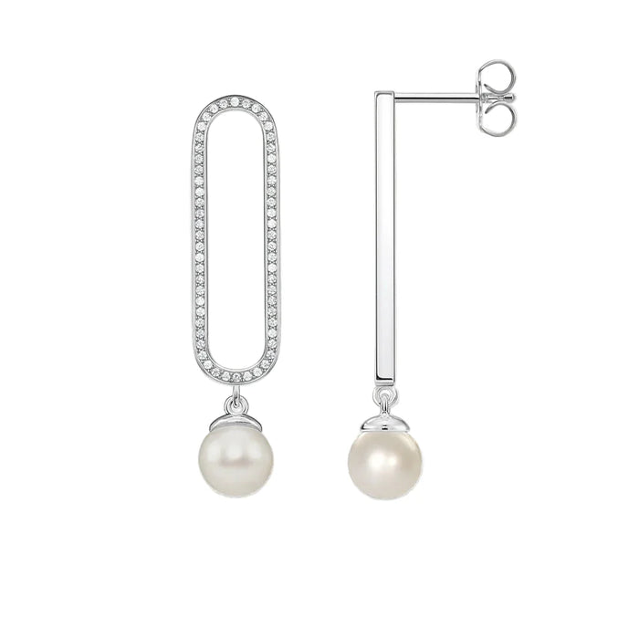 925 Sterling Silver Stylish Pearl Drop Earrings For Women