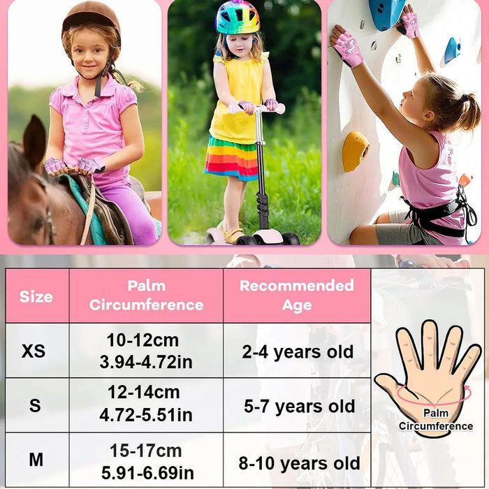 Breathable Half Finger Cycling Gloves For Kids Anti Slip Thin & Comfortable Spring / Summer Bike Riding Gear