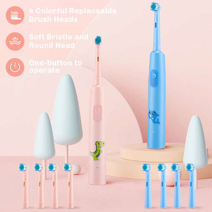 Kids Electric Rotating Toothbrush With Soft Bristles