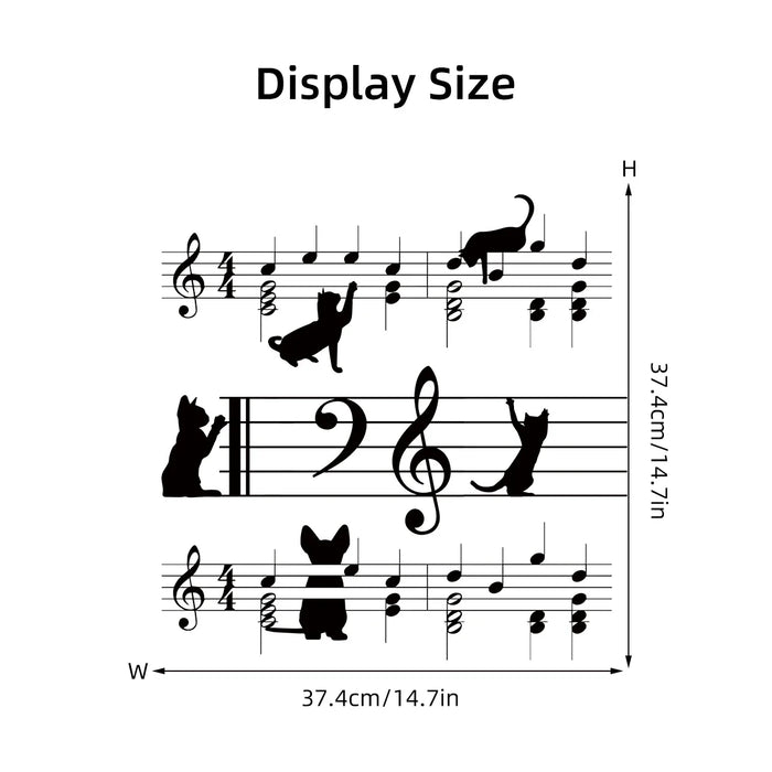 Music Cat Wall Decals For Kids Room Decor