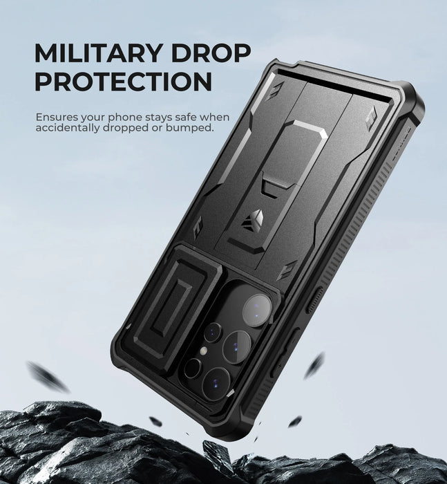 For Samsung Galaxy S24 Ultra 6.8 Inch 2024 Full Body Rugged Case With Camera Case & Built-In Screen Protector Kickstand