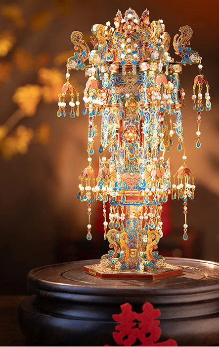 Kingfisher Palace Lantern 3D Metal Puzzle Kit Fun Family Craft