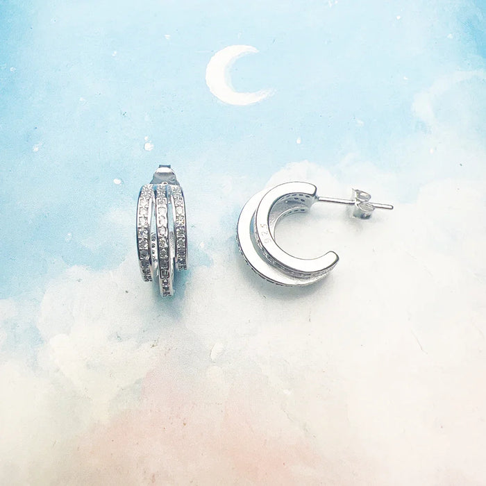 925 Sterling Silver Vintage Hinged Hoop Earrings Women Fine Jewelry