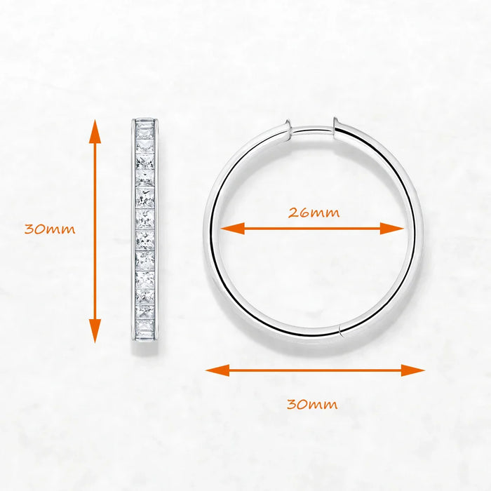 925 Sterling Silver Large Hinged Hoops Earrings Classic Creole Style For Women