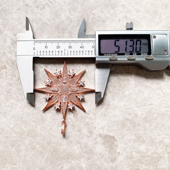 925 Sterling Silver Rose Gold Magic Star Pendant Gift For Women