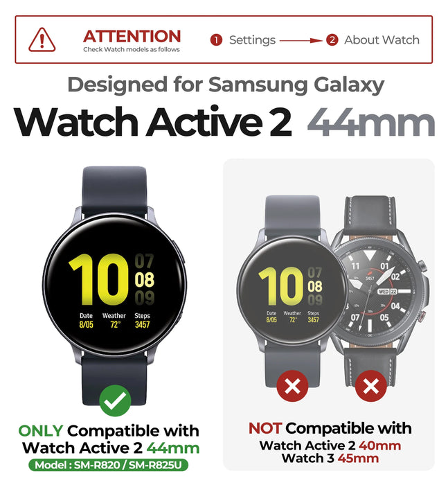 For Samsung Galaxy Watch Active 2 44Mm Adjustable Strap Uni-Body Design Rugged Grade Shockproof Case