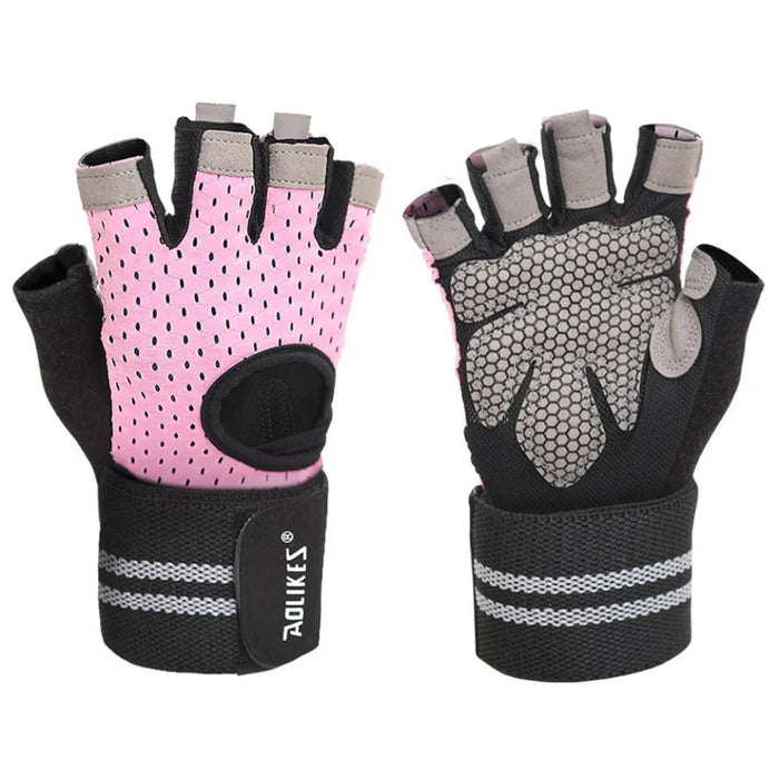 Anti Slip Fitness Gloves With Wrist Wrap Men & Women