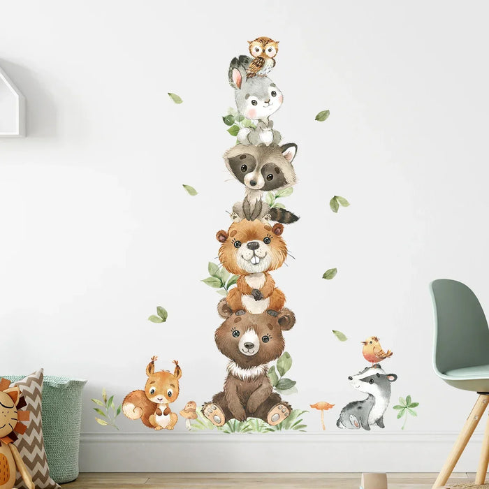 Adorable Animal Wall Stickers For Kids Room Decor