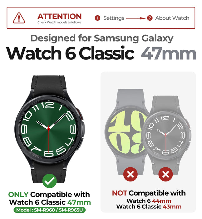 For Samsung Galaxy Watch 6 Classic 47Mm Adjustable Watch Band Rugged Grade Shockproof Uni-Body Design Case