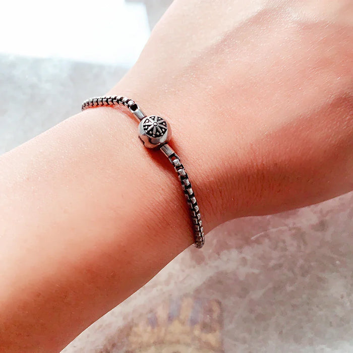 925 Sterling Silver Karma Diy Chain Bracelet Men & Women Fashion Jewelry