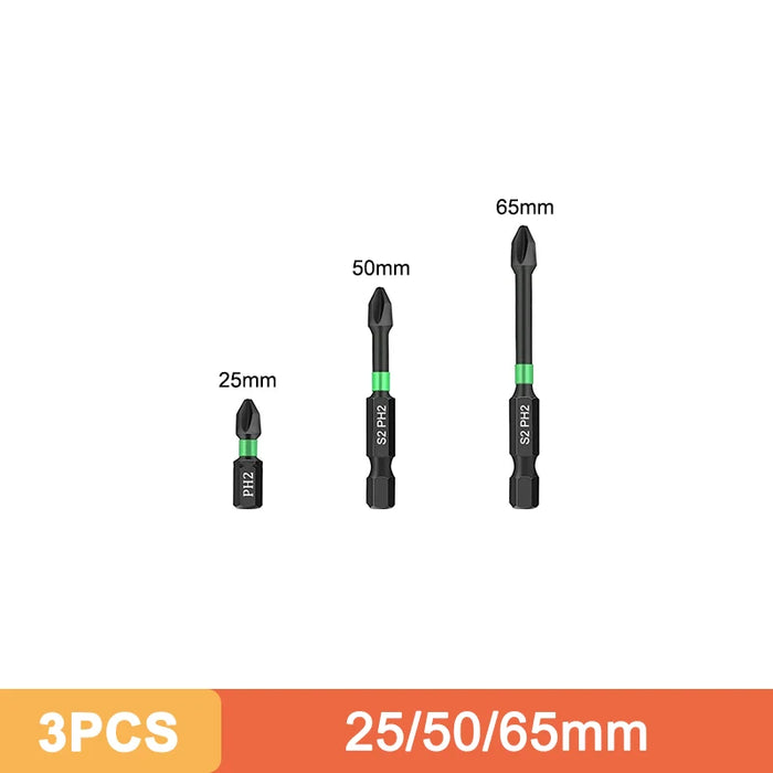 Ph2 Magnetic Cross Impact Screwdriver Bit Set High Hardness Non Slip