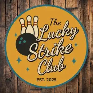 Retro Bowling Club Sign Vintage Style Gift