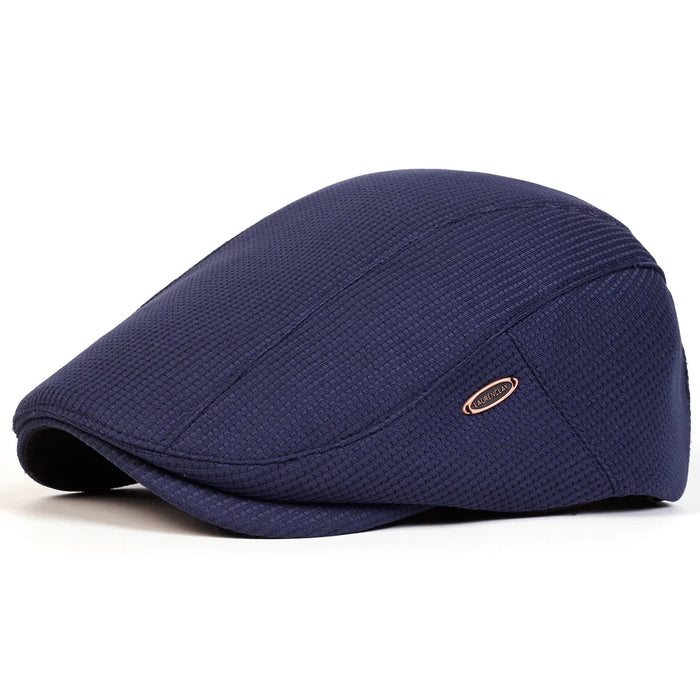 Men Solid Color Newsboy Cap Spring / Autumn Flat Hip Hop Beret