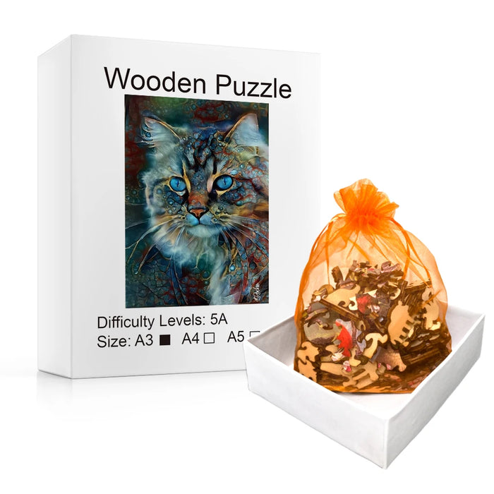 Montessori Wooden Cat Puzzle