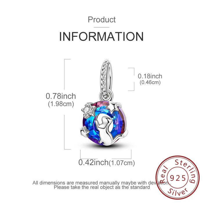 925 Sterling Silver Cat Star Charms Dangle Jewelry For Women Bracelets