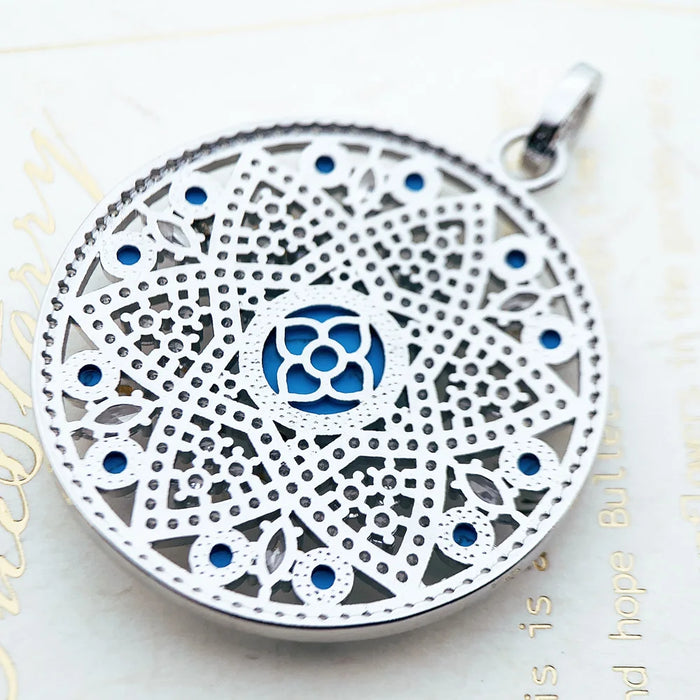 925 Sterling Silver Blue Ornament Pendant Fashion Jewelry For Women