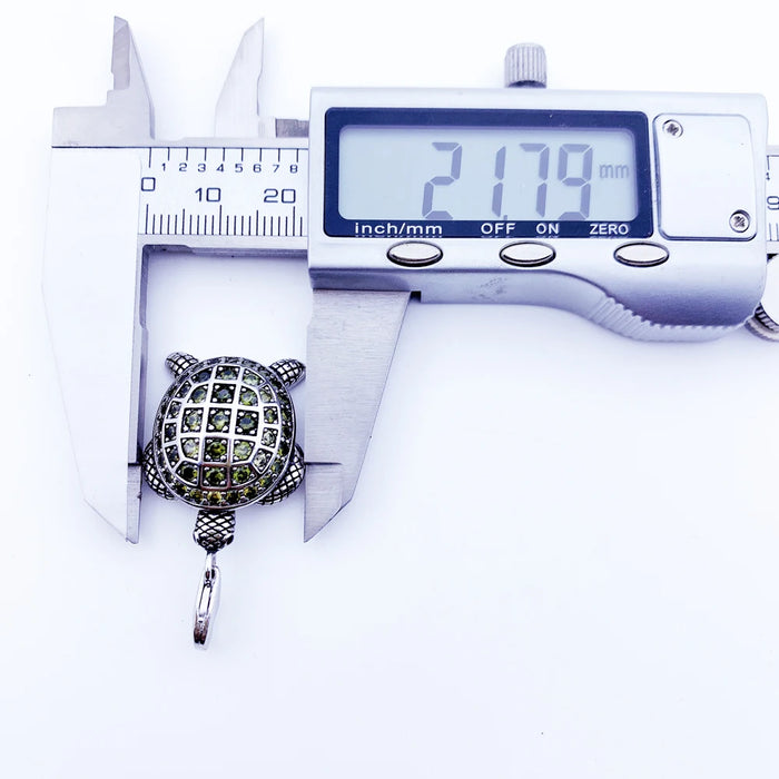 925 Sterling Silver Green Turtle Pendant Fashion Jewelry For Women & Men