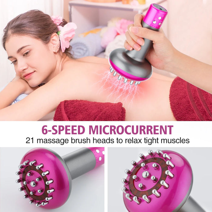 Electric Microcurrent Massage Brush For Lymphatic Drainage And Fat Burning
