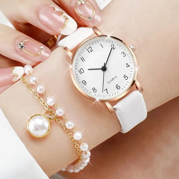4 Piece Casual Quartz Watch Jewelry Set