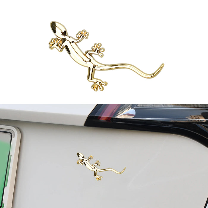 3D Metal Gecko Badge Emblem Sticker For Cars Reflective Decal Auto Accessory