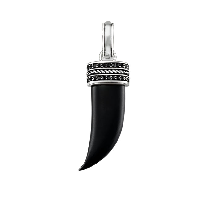 925 Sterling Silver Black Cz Pave Tooth Pendant Fashion Jewelry Gift For Women & Men